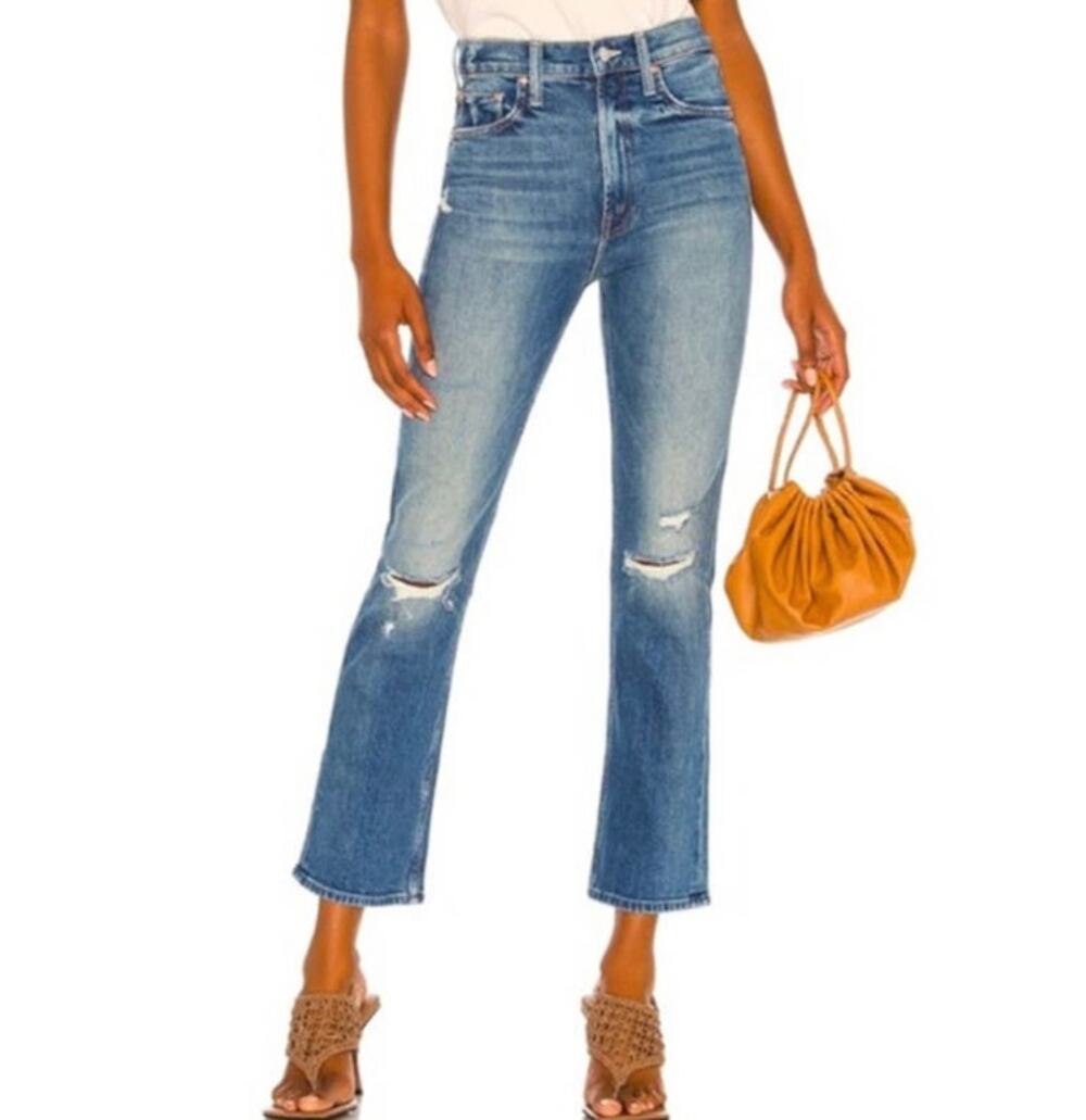 MOTHER Superior High Waisted Rider Ankle Jeans Far Beyond Sky 28